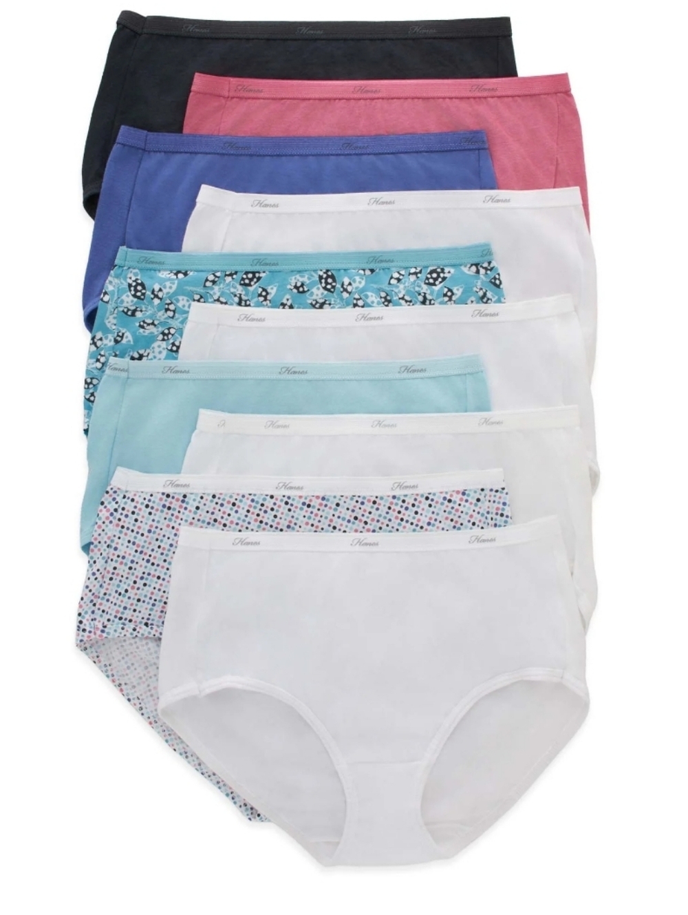 10 PACK Hanes Women's Cotton Briefs Pack -